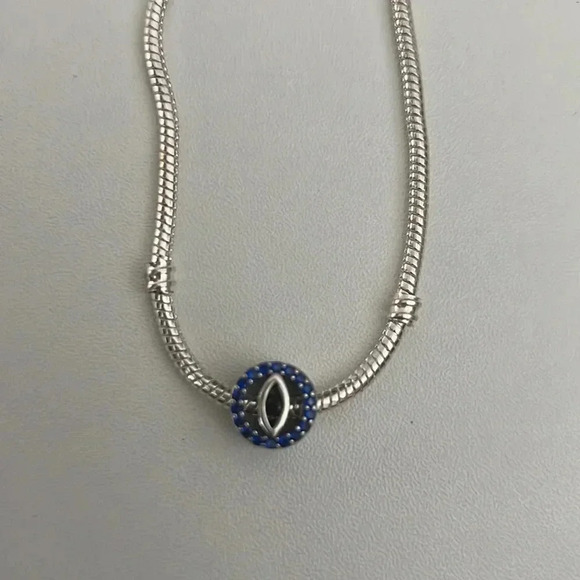 S925 Stamped Sterling Silver Evil Eye Charm - Picture 2 of 7